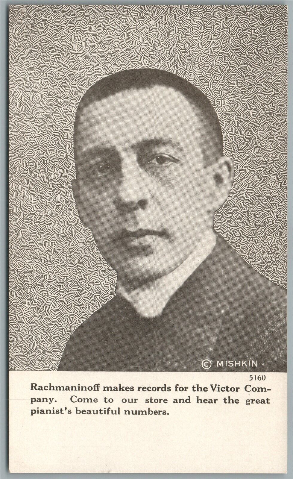 RUSSIAN COMPOSER SERGEY RACHMANINOFF ANTIQUE POSTCARD