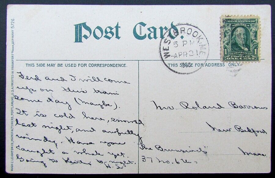 1908 VINTAGE POSTCARD PORTLAND BOSTON EXPRESS 60 MILES AN HOUR railway railroad