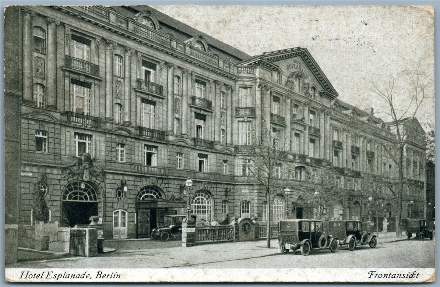 BERLIN GERMANY HOTEL ESPLANADE ANTIQUE POSTCARD w/ STAMP