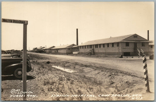 CAMP PHILLIPS KS STATION HOSPITAL VINTAGE REAL PHOTO POSTCARD RPPC