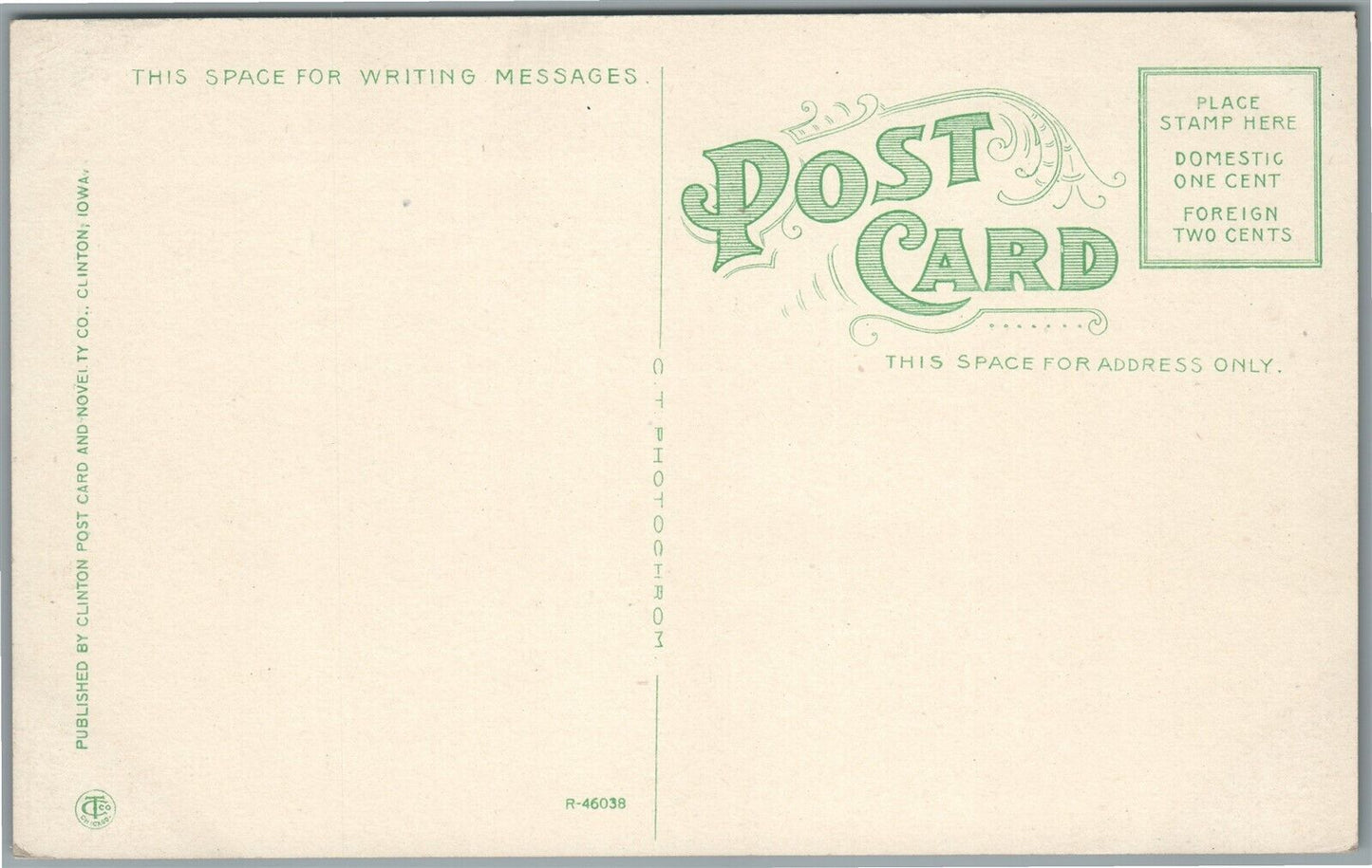 CLINTON IA SUGAR REFINING CO. ANTIQUE POSTCARD