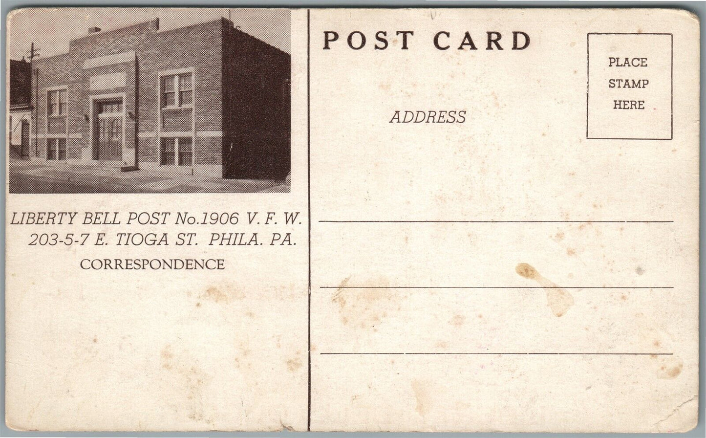 PHILADELPHIA PA LIBERTY BELL DUGOUT ANTIQUE POSTCARD