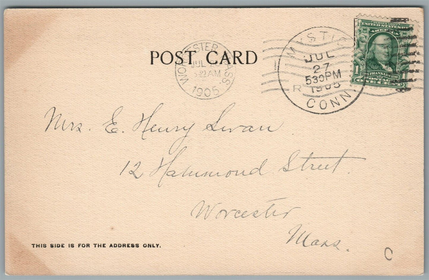 MYSTIC CT RIVER VIEW ANTIQUE POSTCARD