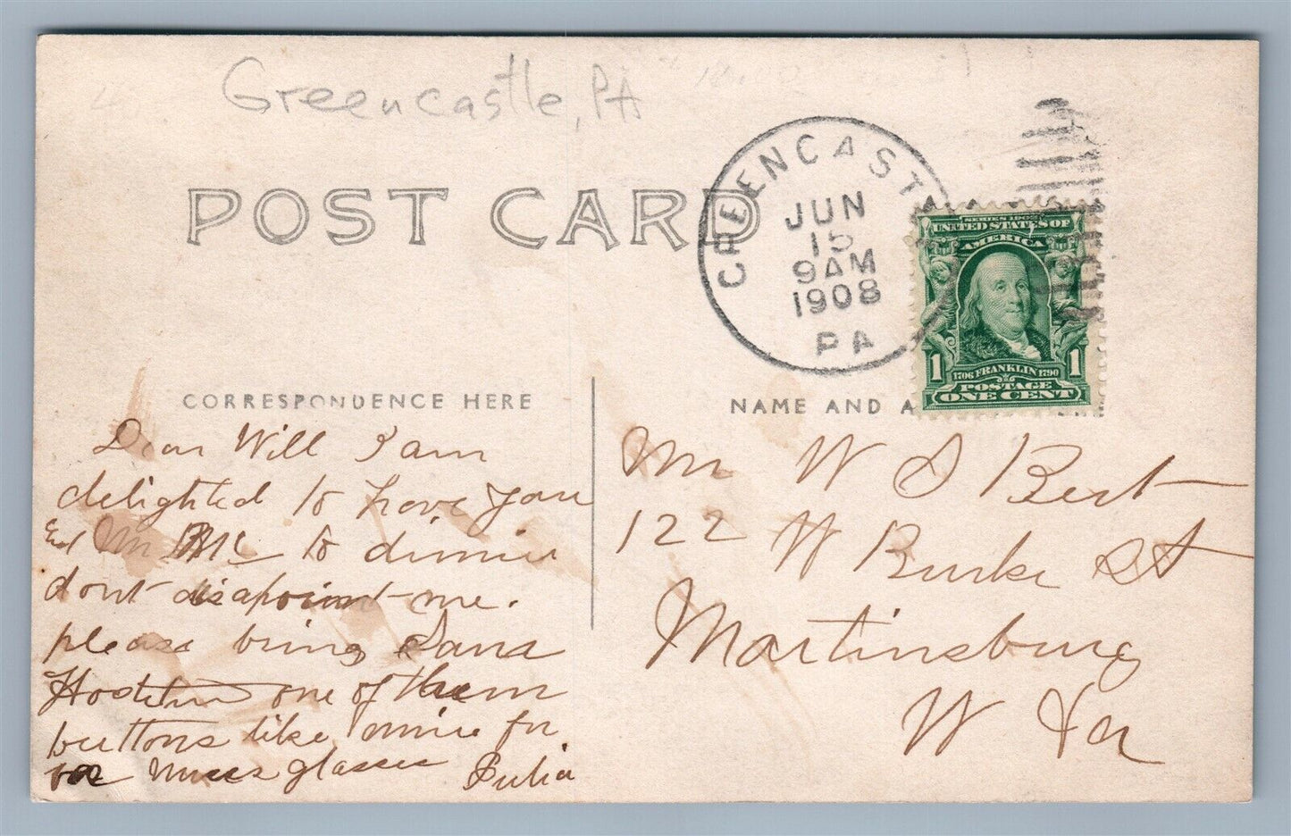 GREENCASTLE PA A.BAKER BARNHART GROCERIES ANTIQUE REAL PHOTO POSTCARD RPPC