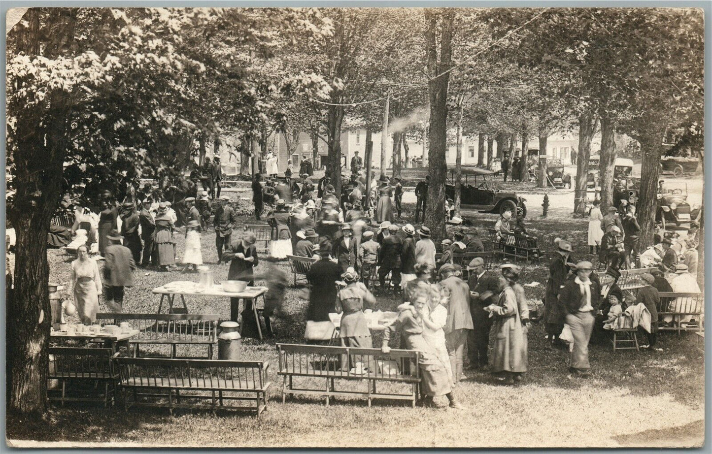 DANVILLE VT PICNIC SCENE 1920 ANTIQUE REAL PHOTO POSTCARD RPPC