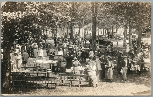DANVILLE VT PICNIC SCENE 1920 ANTIQUE REAL PHOTO POSTCARD RPPC