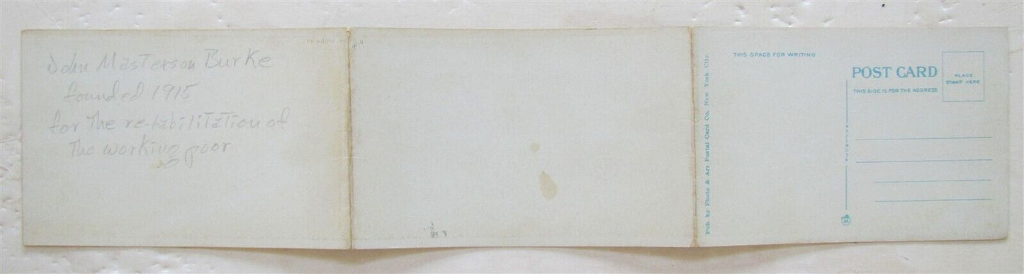 WHITE PLAINS NY BURKE FOUNDATION ANTIQUE DOUBLE FOLDING POSTCARD
