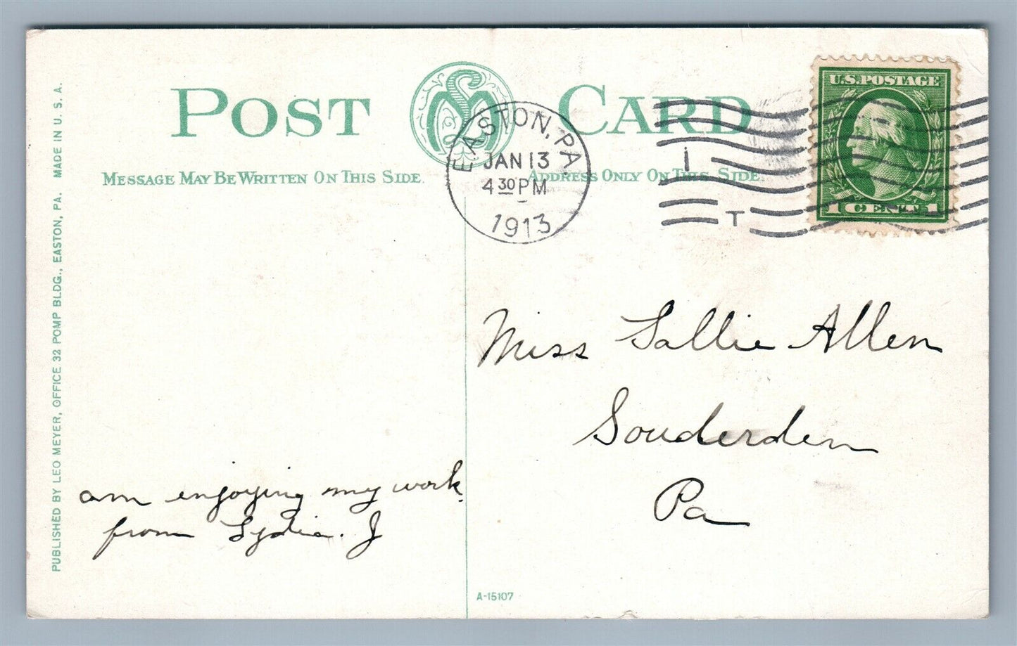 EASTON PA CITY HOSPITAL & AMBULANCE ANTIQUE POSTCARD