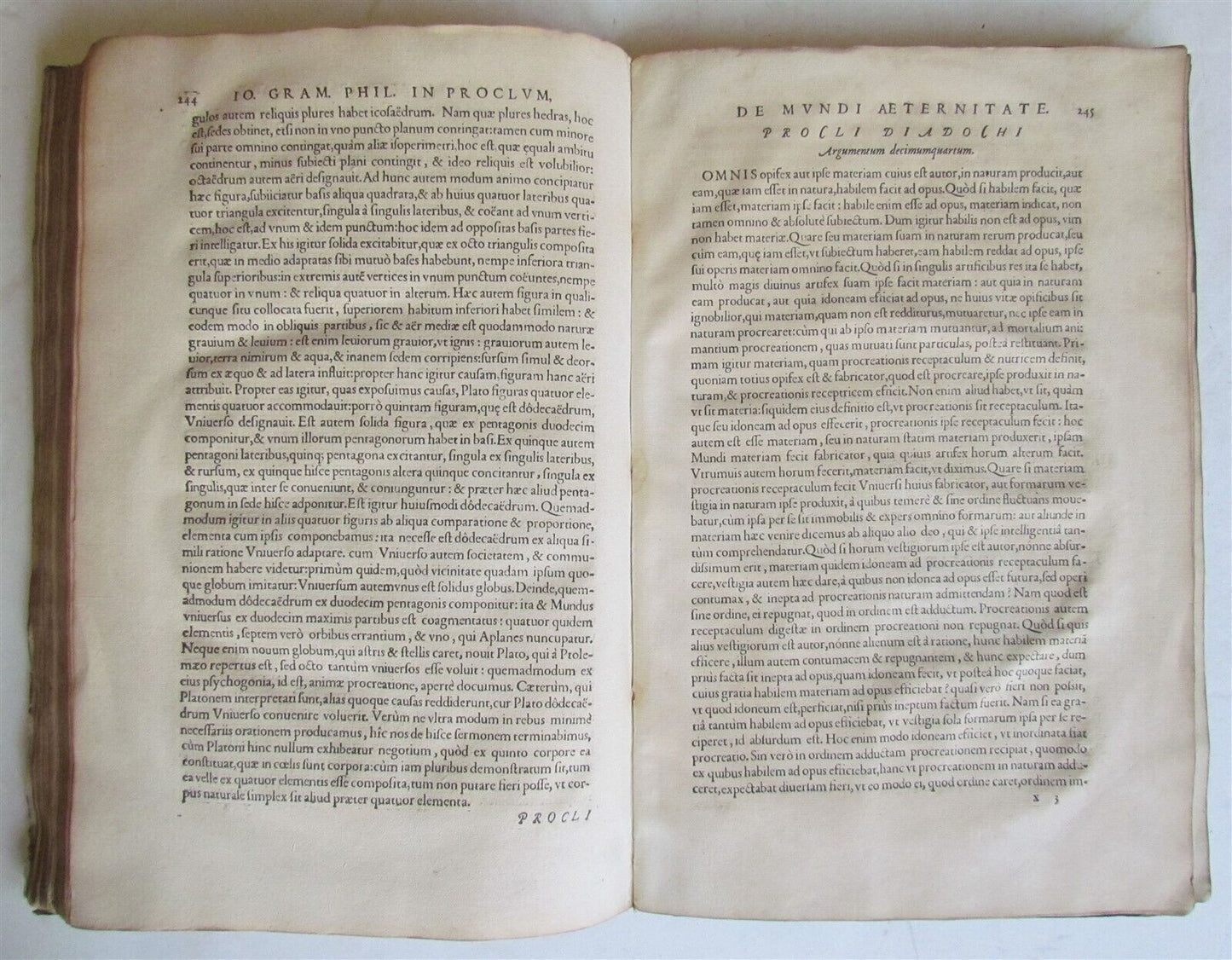 1557 PHILOSOPHY by Philoponus Joannes Grammaticus ANTIQUE FOLIO vellum bound