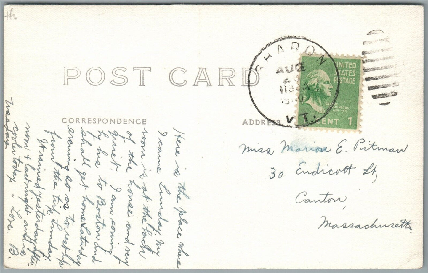 SHARON VT TERRACE LODGE INN VINTAGE REAL PHOTO POSTCARD RPPC