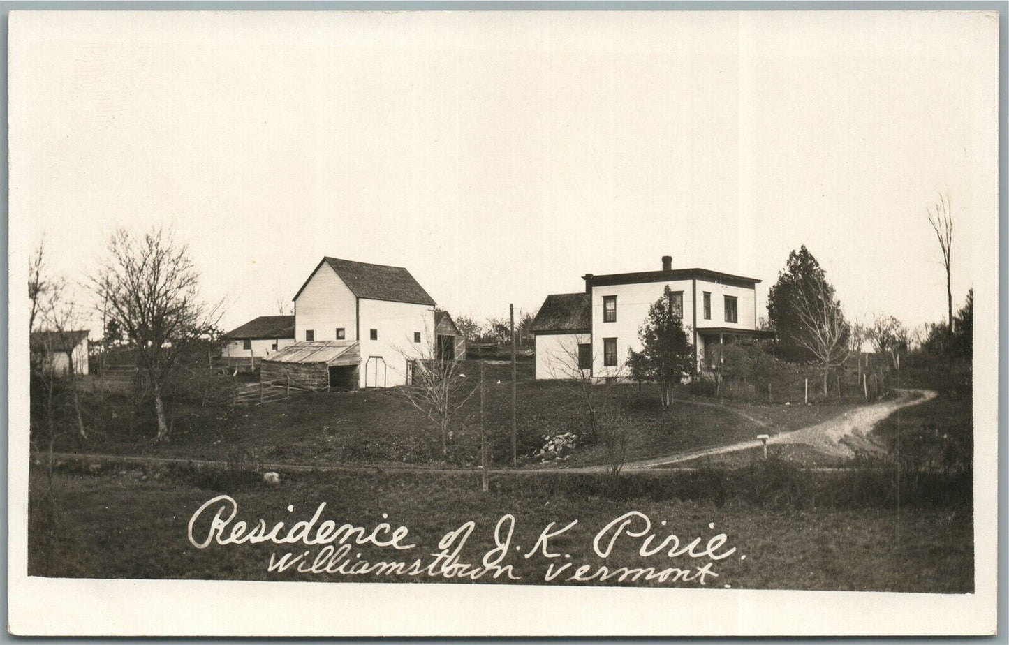 WILLIAMSTOWN VT RESIDENCE of PIRIE ANTIQUE REAL PHOTO POSTCARD RPPC