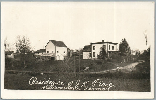 WILLIAMSTOWN VT RESIDENCE of PIRIE ANTIQUE REAL PHOTO POSTCARD RPPC