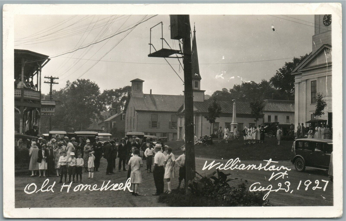 WILLIAMSTOWN VT OLD HOME WEEK 1927 ANTIQUE REAL PHOTO POSTCARD RPPC