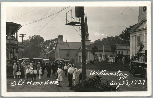 WILLIAMSTOWN VT OLD HOME WEEK 1927 ANTIQUE REAL PHOTO POSTCARD RPPC