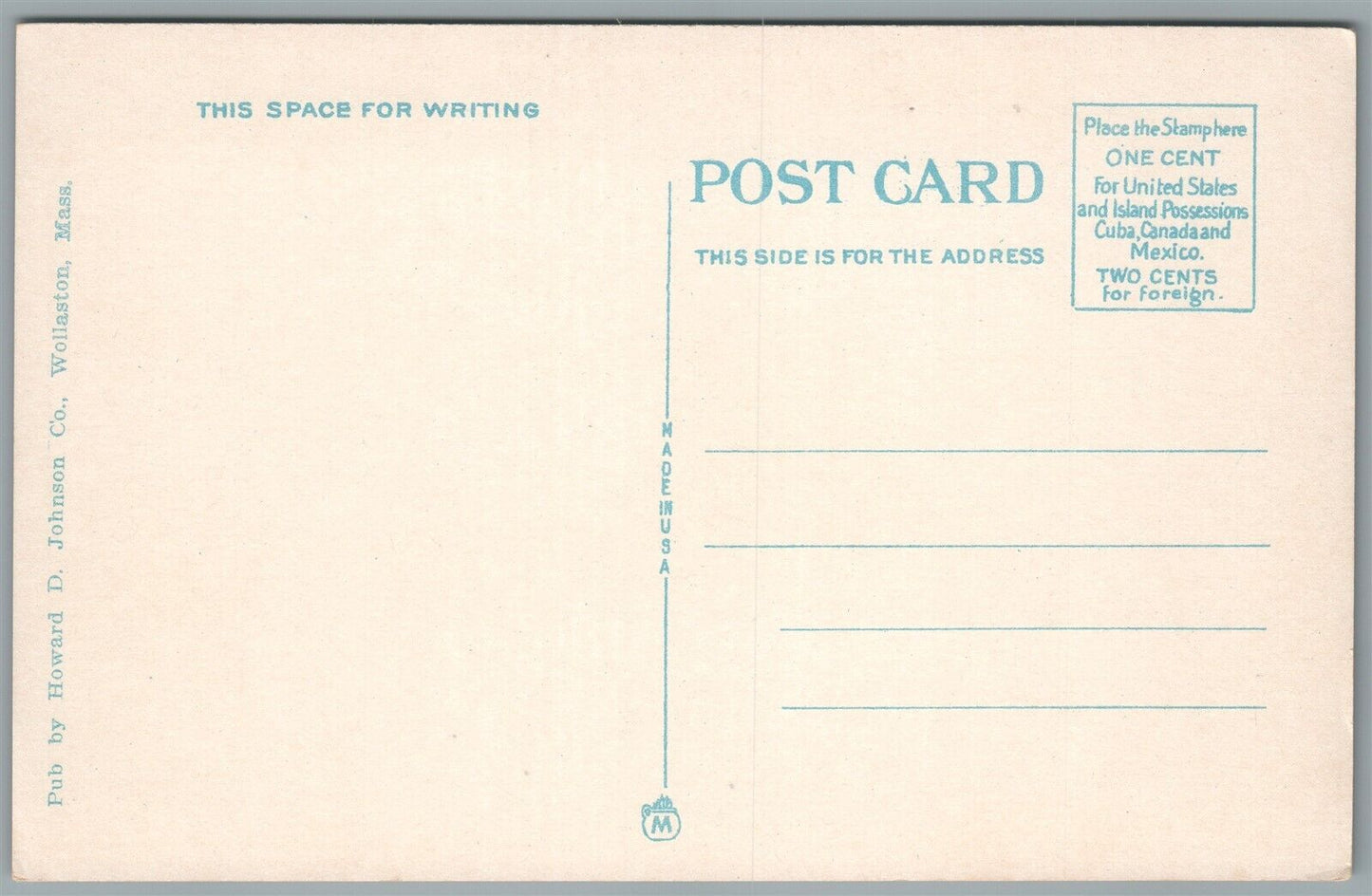 WOLLASTON MA RAILROAD DEPOT SQUARE ANTIQUE POSTCARD railway station