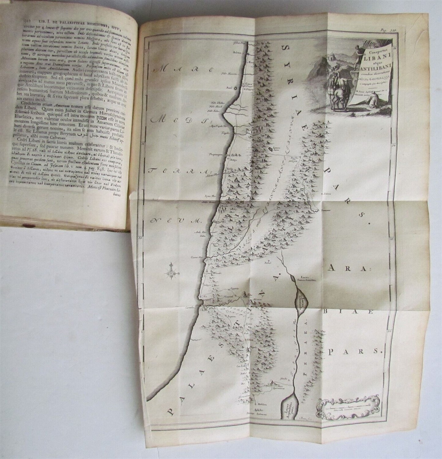 1714 Palaestina ex Monumentis Verteribus 2 volumes antique VELLUM PALESTINE ILL