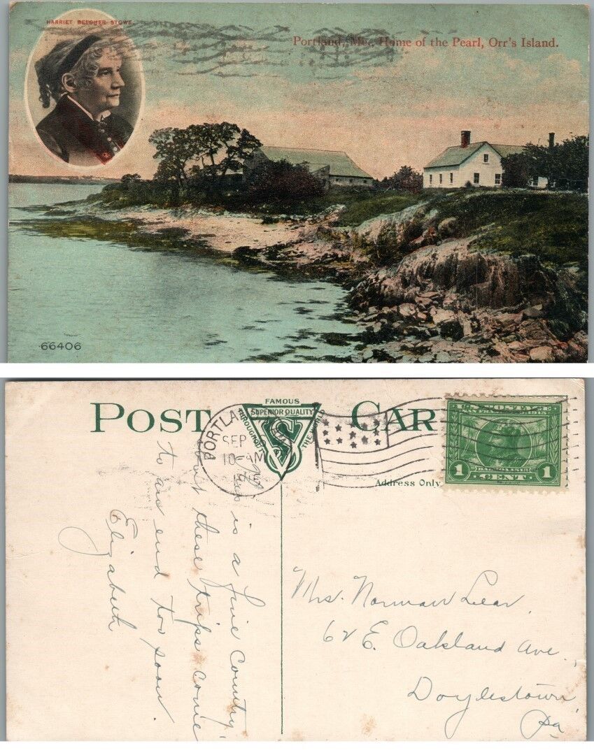 PORTLAND ME HOME OF THE PEARL ORR'S ISLAND ANTIQUE POSTCARD