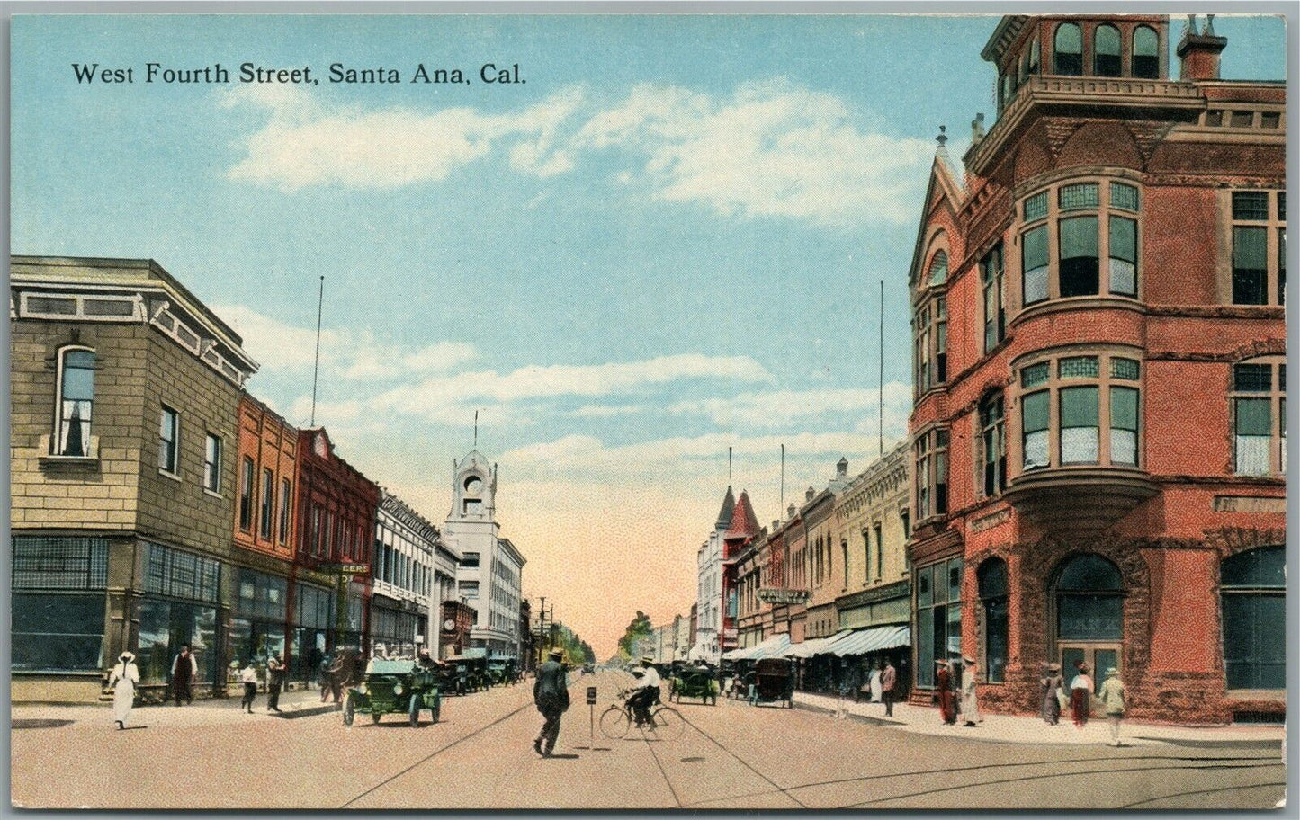 SANTA ANA CA WEST FOURTH STREET ANTIQUE POSTCARD