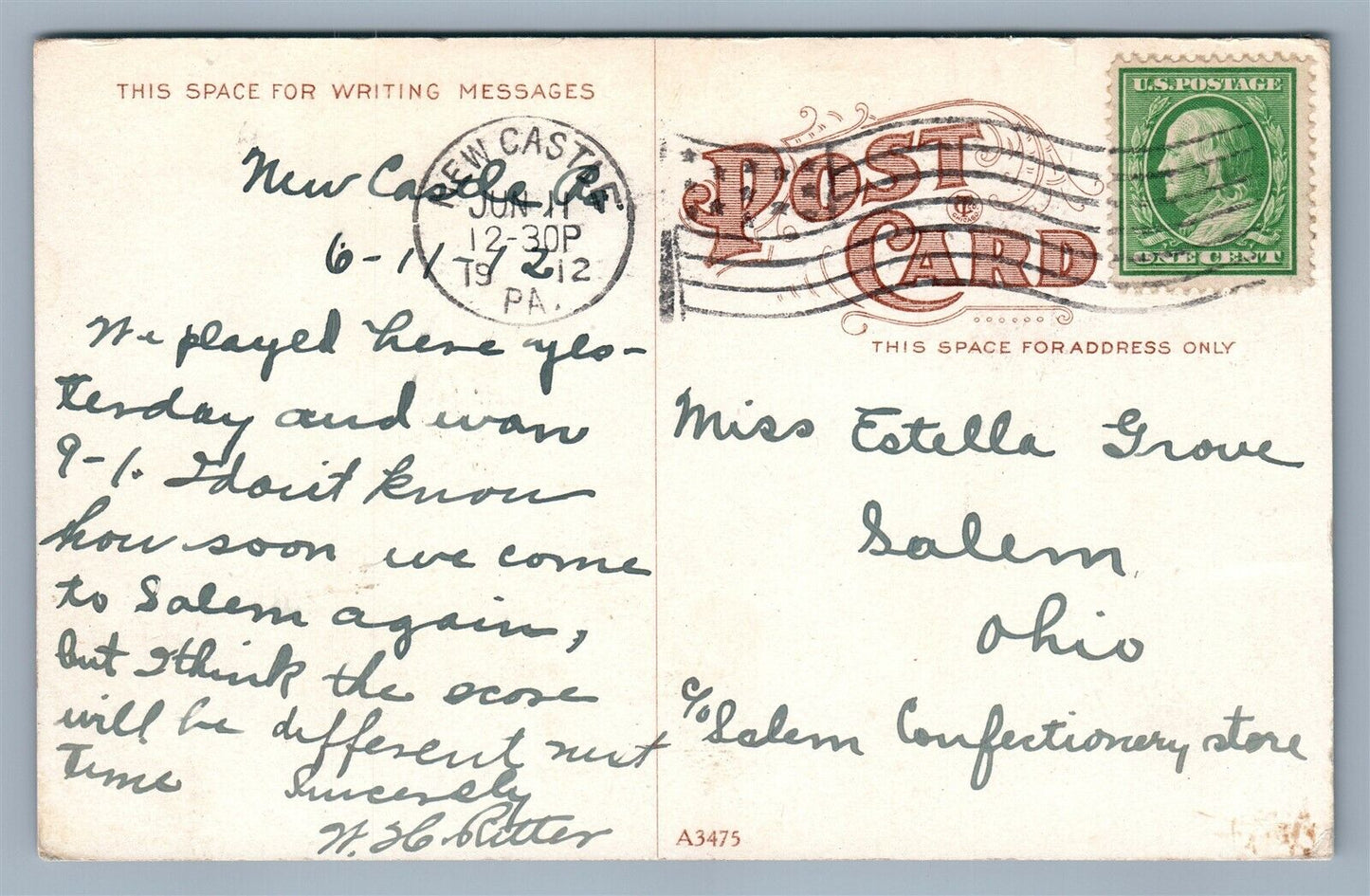 NEW CASTLE PA ST.MARY'S CHURCH & SCHOOL ANTIQUE POSTCARD