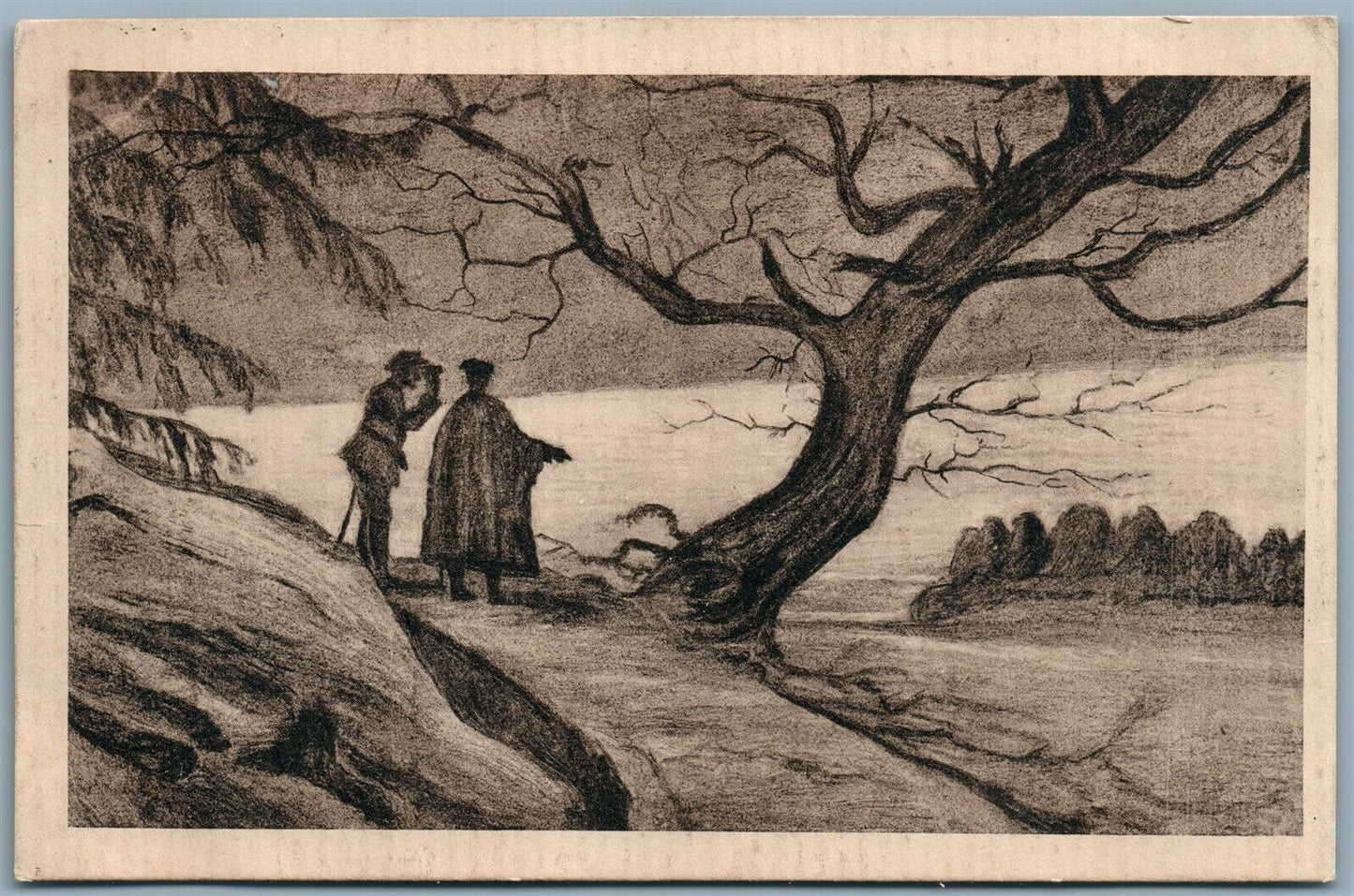 GERMAN WWI FELDPOSTKARTE 1916 ANTIQUE ARTISTIC POSTCARD