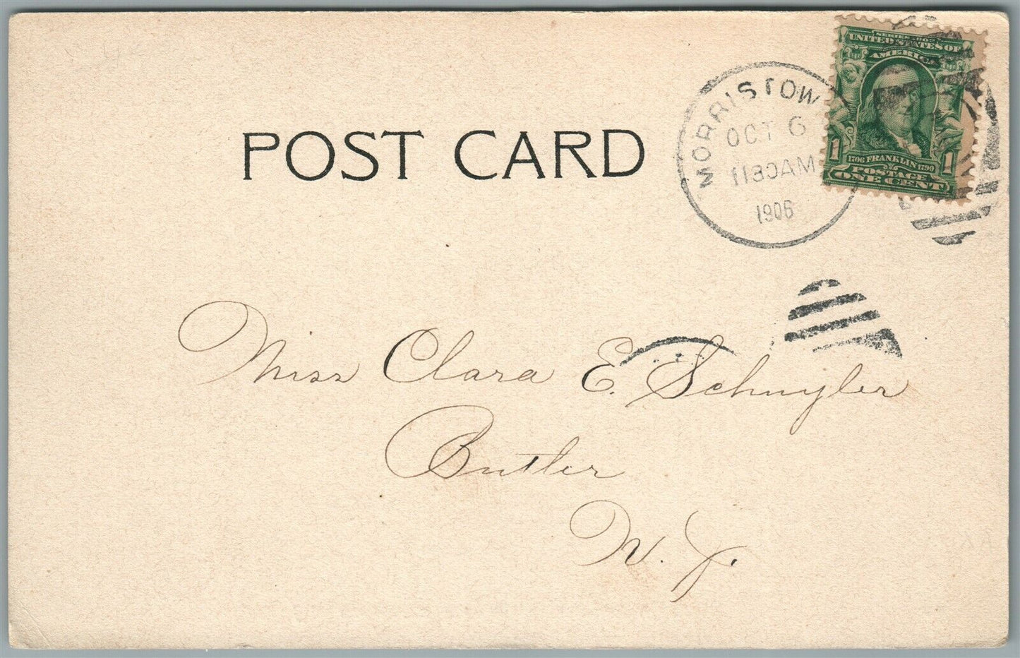 MORRISTOWN NJ HIGH SCHOOL MAPLE AVENUE ANTIQUE POSTCARD