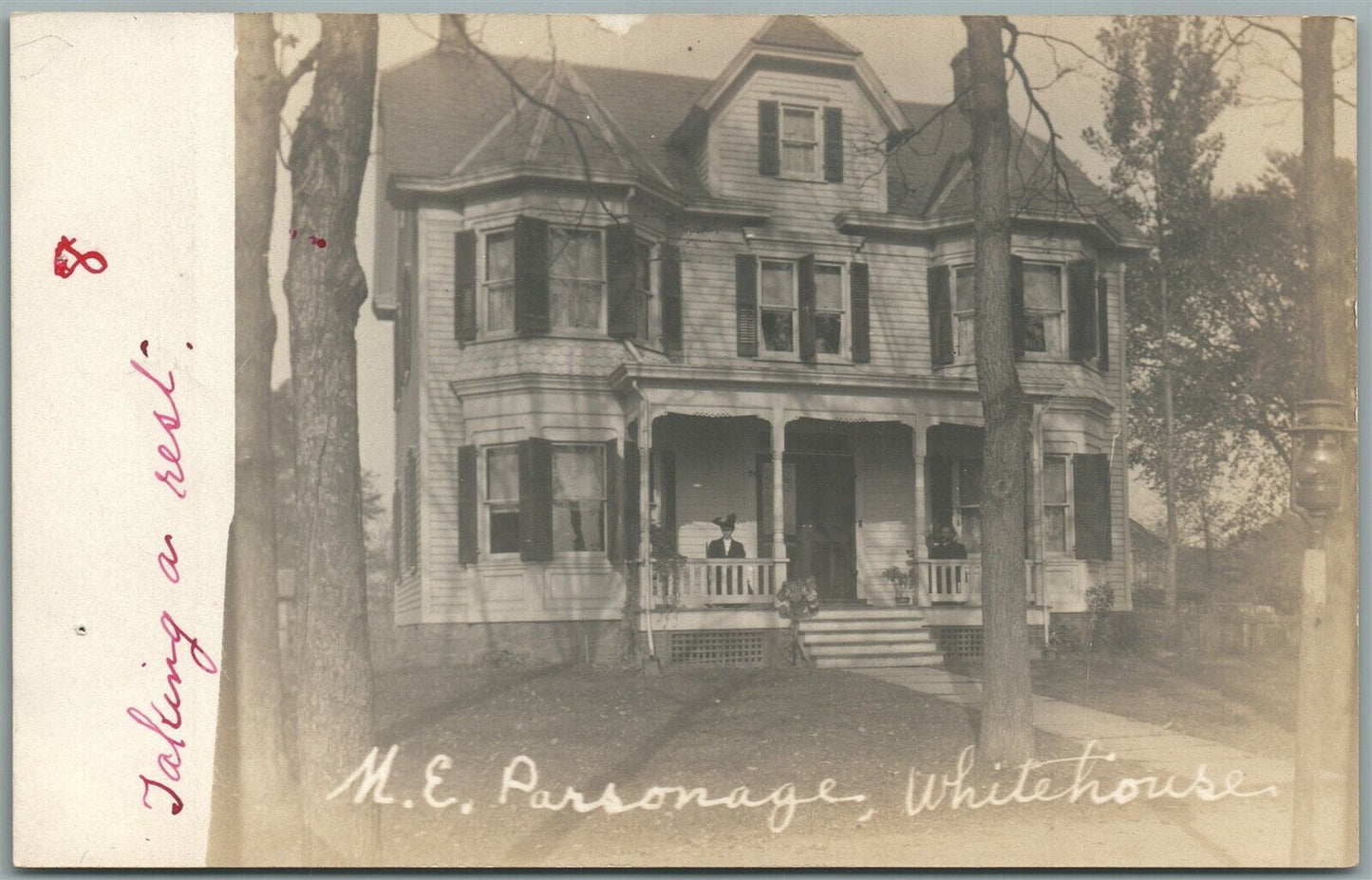 WHITE HOUSE NJ M.E. PARSONAGE ANTIQUE REAL PHOTO POSTCARD RPPC