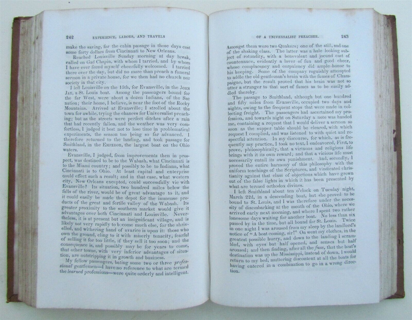 1845 EXPERIENCE LABORS TRAVELS of UNIVERSALIST PREACHER AMERICANA ANTIQUE