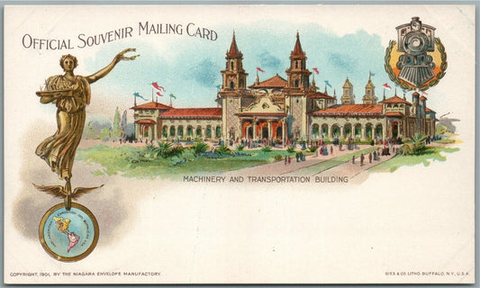 BUFFALO NY PAN AMERICAN EXPOSITION MACHINERY BLDG 1898 ANTIQUE PRIVATE POSTCARD