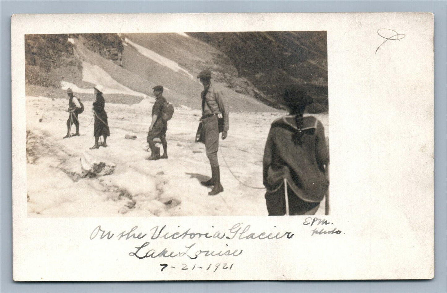 VICTORIA GLACIER LAKE LOUISE CANADA VINTAGE REAL PHOTO POSTCARD RPPC