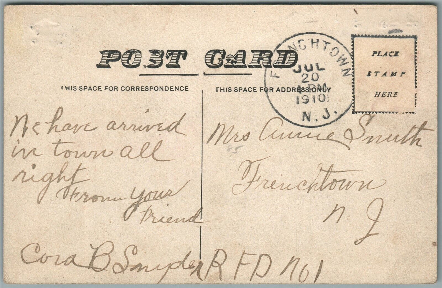 FRENCHTOWN NJ HARRISON STREET ANTIQUE POSTCARD