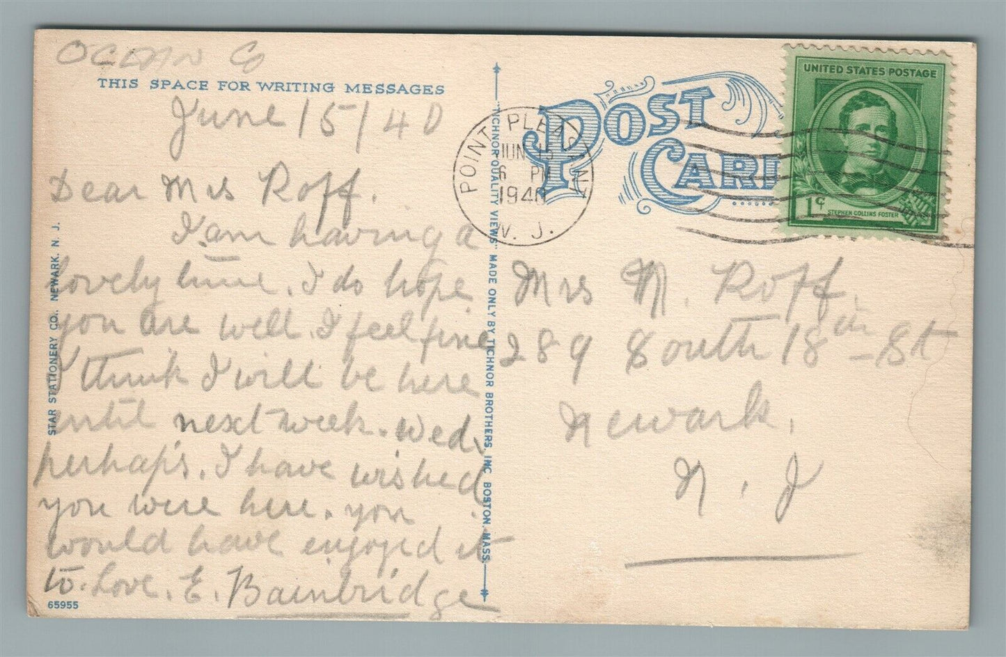PT. PLEASANT BEACH NJ THE POOL VINTAGE POSTCARD