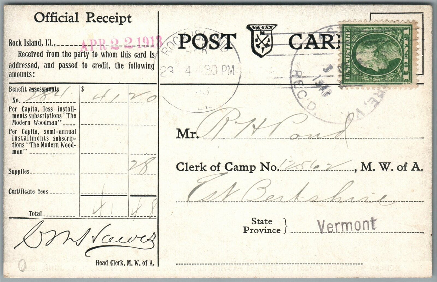 BUFFALO NY MODERN WOODMEN FORESTERS PARADE ANTIQUE POSTCARD