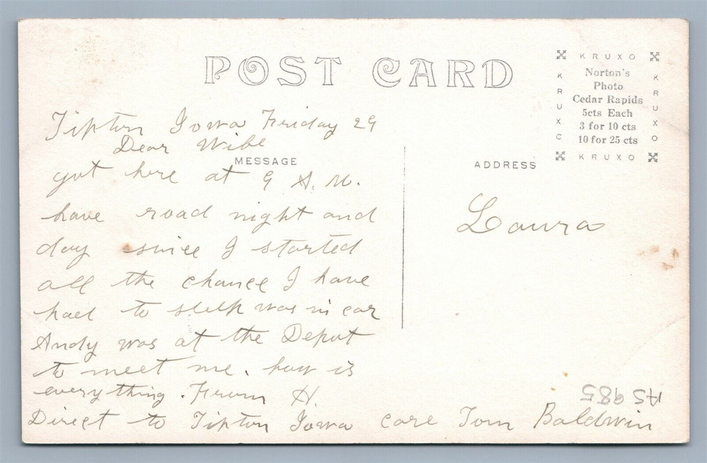 TIPTON IA M.E.CHURCH ANTIQUE REAL PHOTO POSTCARD RPPC
