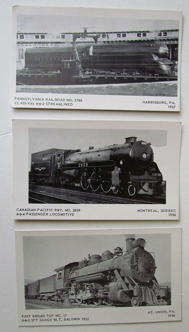 3 RPPC VINTAGE PHOTO POSTCARDS LOCOMOTIVES train railroad railway