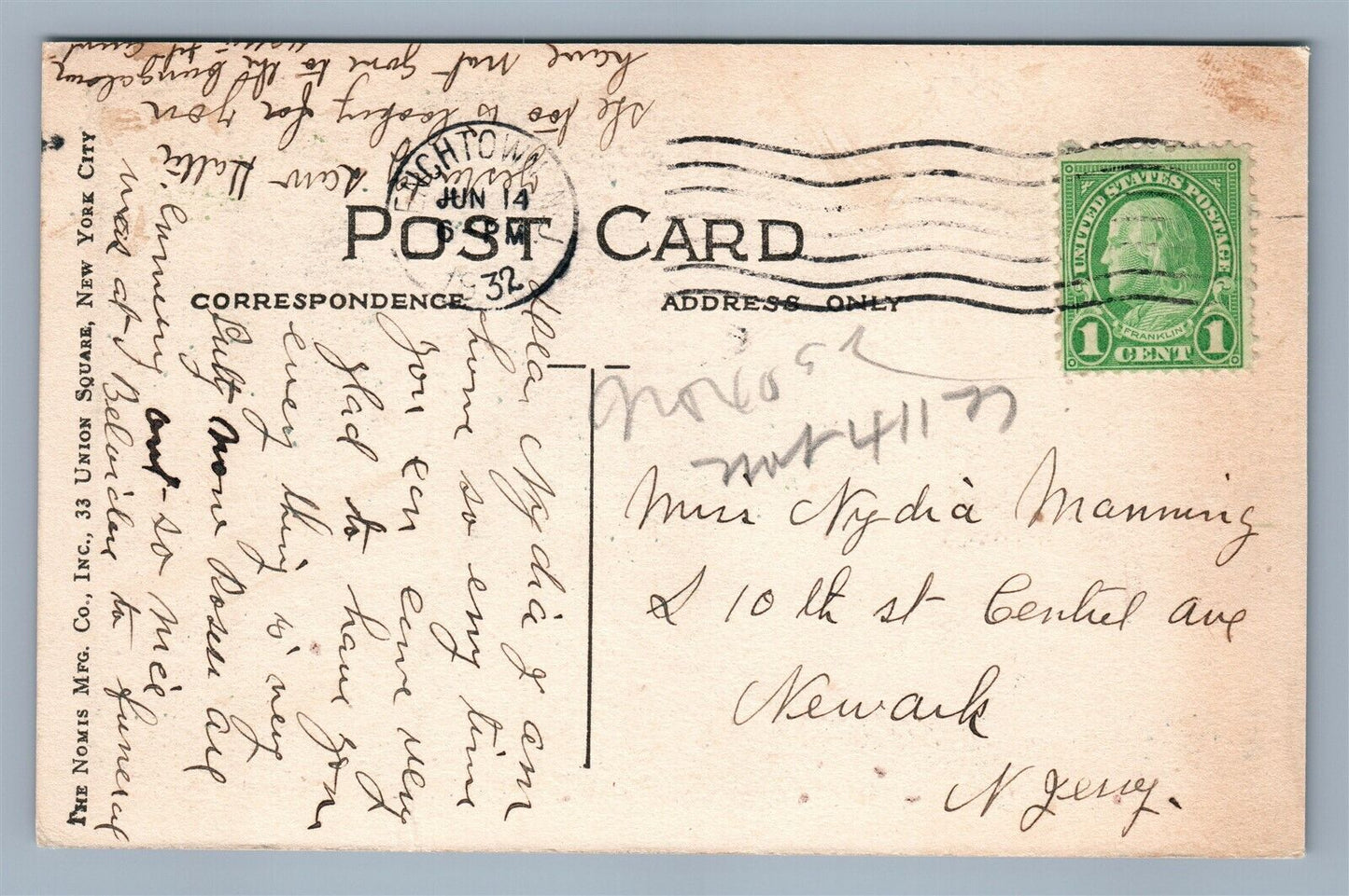 FRENCHTOWN NJ HARRISON STREET NORTH ANTIQUE POSTCARD