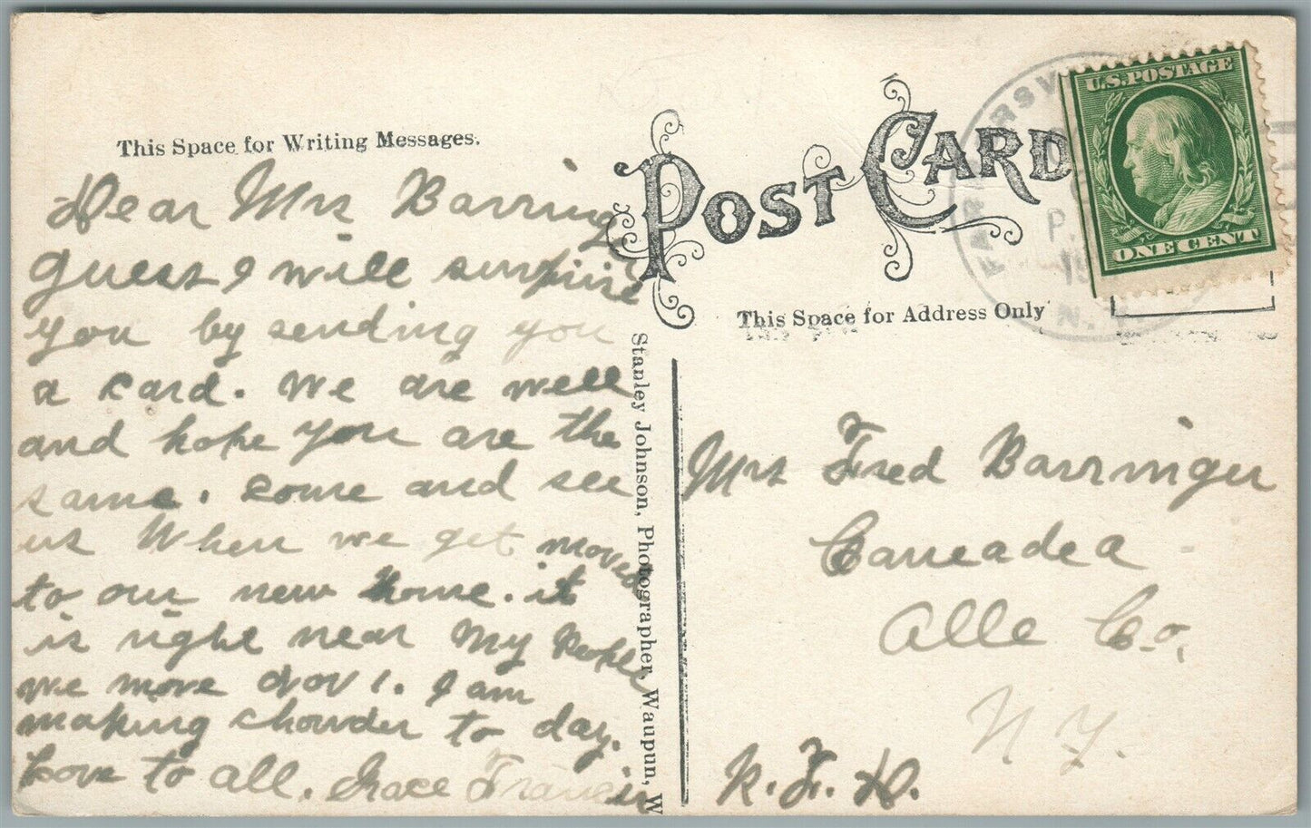 FAIRVIEW NY EXAGGERATED POTATO ANTIQUE POSTCARD