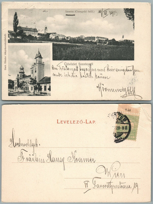 SZENTES HUNGARY 1903 ANTIQUE POSTCARD