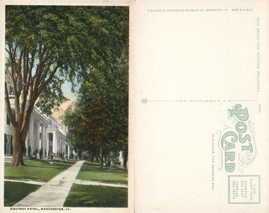 MANCHESTER VT EQUINOX HOTEL ANTIQUE POSTCARD