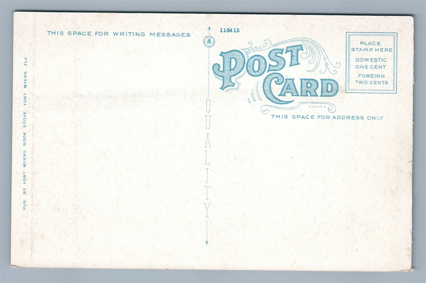 FT.MEYERS FL COCOANUT TREE FIRST STREET ANTIQUE POSTCARD