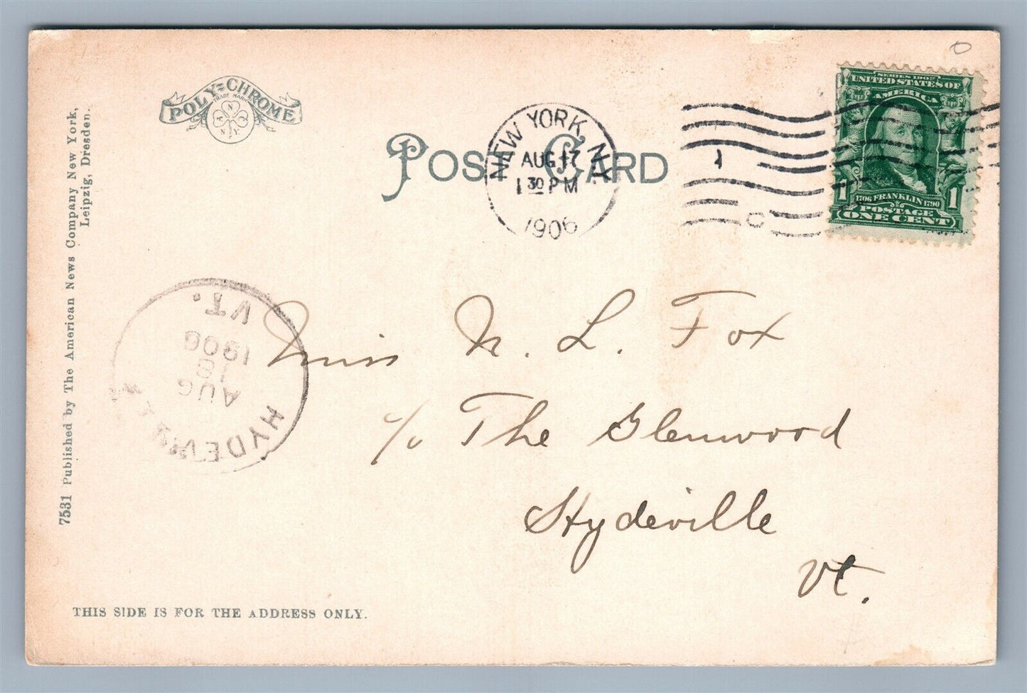 MT.VERNON NY GLEN AVENUE & WILLOW PLACE CHESTER HILL ANTIQUE POSTCARD