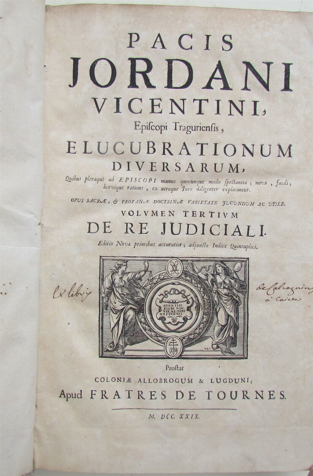 1729 VELLUM BINDING 3 FOLIO VOLUMES Elucubrationum Diversarum Vicentini ANTIQUE