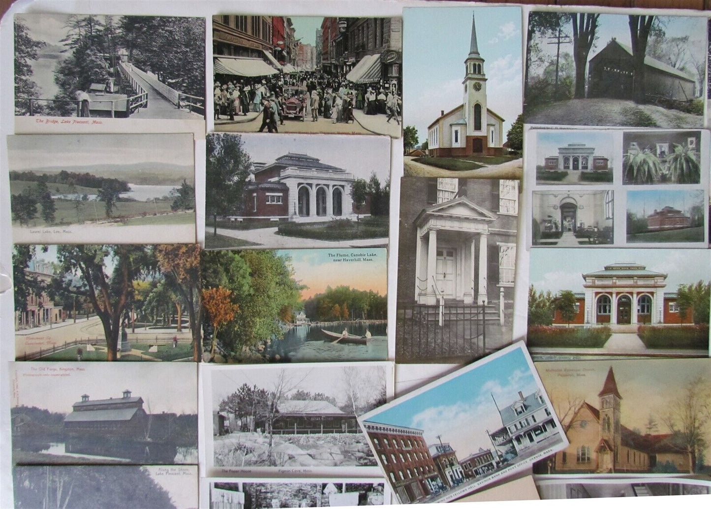 MASSACHUSETTS lot of 48 MA ANTIQUE POSTCARDS