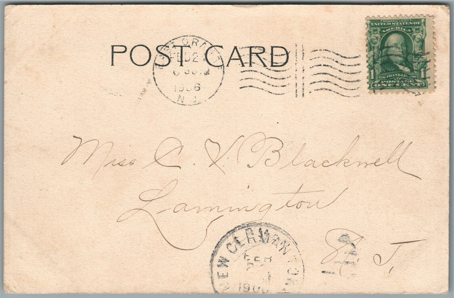 EAST ORANGE NJ MUNN & CENTRAL AVENUE ANTIQUE POSTCARD