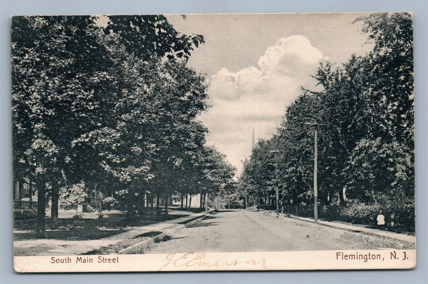 FLEMINGTON NJ SOUTH MAIN STREET ANTIQUE POSTCARD