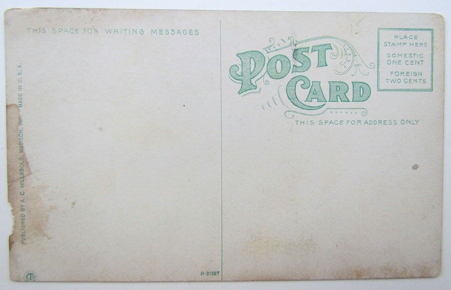 VINTAGE POSTCARD R.R. CUT & HILL ENGINE MADISON INDIANA railway railroad train