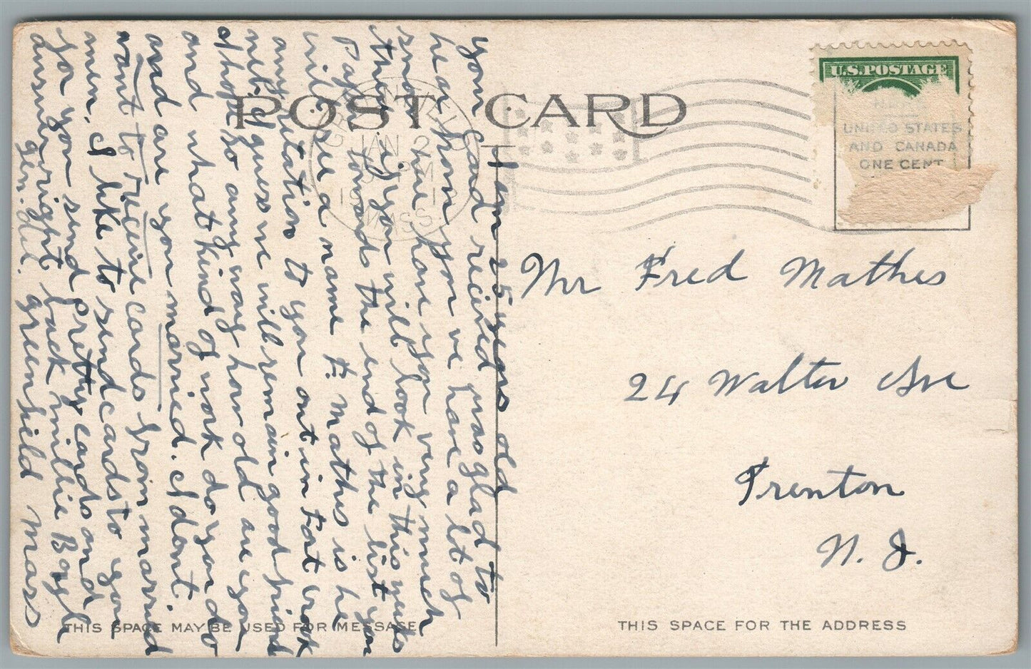 GREENFIELD MA THE WILLOWS ANTIQUE POSTCARD