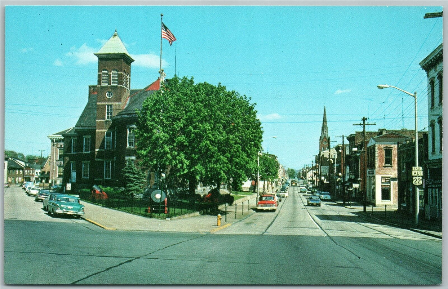 PHILLIPSBURG NJ MUNICIPAL BUILDING SOUTH MAIN STREET VINTAGE POSTCARD