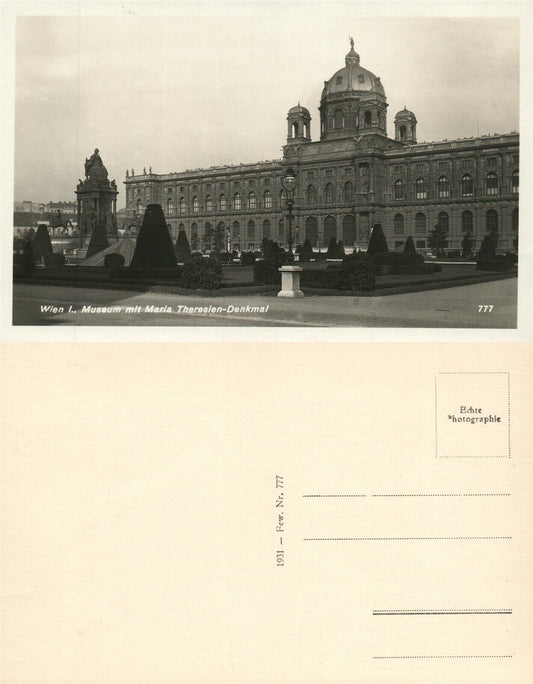 MUSEUM MARIA THERESIA WIEN AUSTRIA 1931 VINTAGE REAL PHOTO POSTCARD RPPC