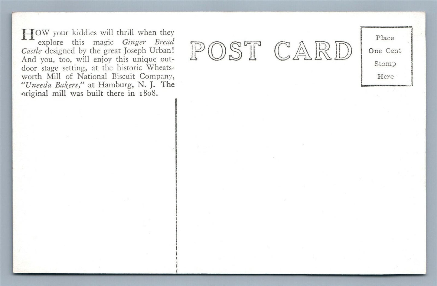 HAMBURG NJ GINGER BREAD CASTLE VINTAGE REAL PHOTO POSTCARD RPPC