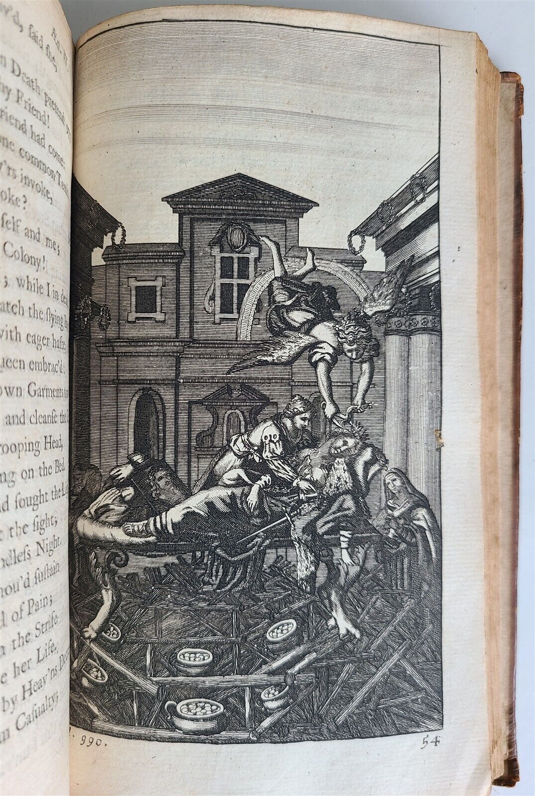1719 WORKS of VIRGIL in ENGLISH by DRYDEN 3 VOLUMES antique ILLUSTRATED